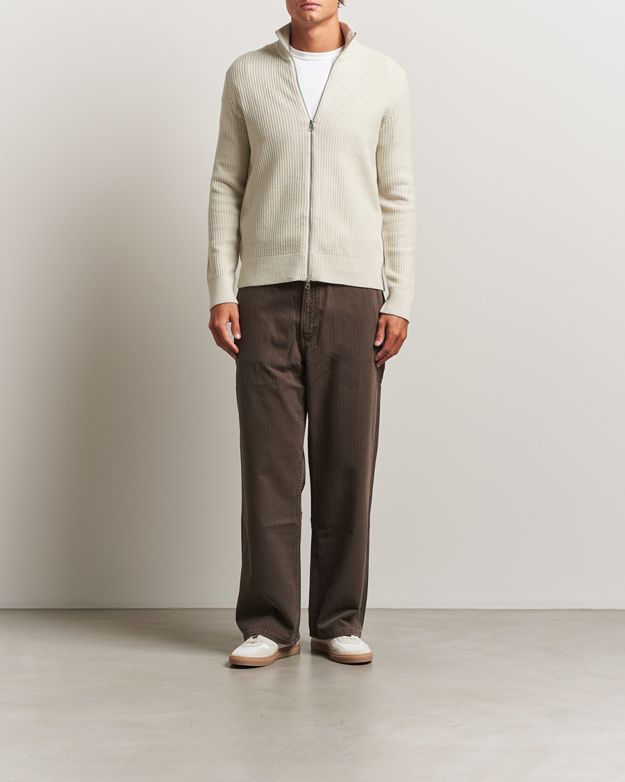 Men | Sweaters & Knitwear | Samsøe Samsøe | Dem Structured Knitted Full Zip Silver Birch