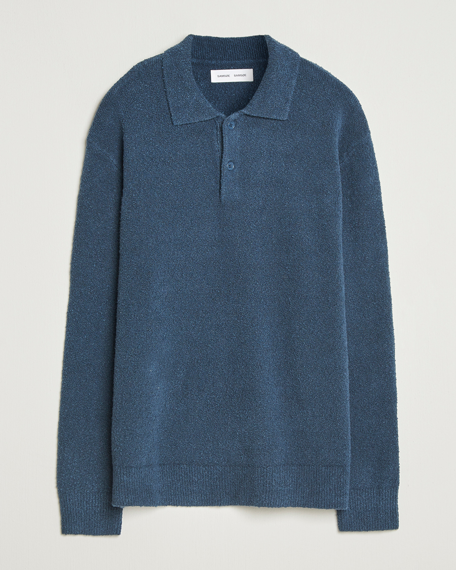 Men | Sweaters & Knitwear | Samsøe Samsøe | Nino Knitted Polo Midnight Navy
