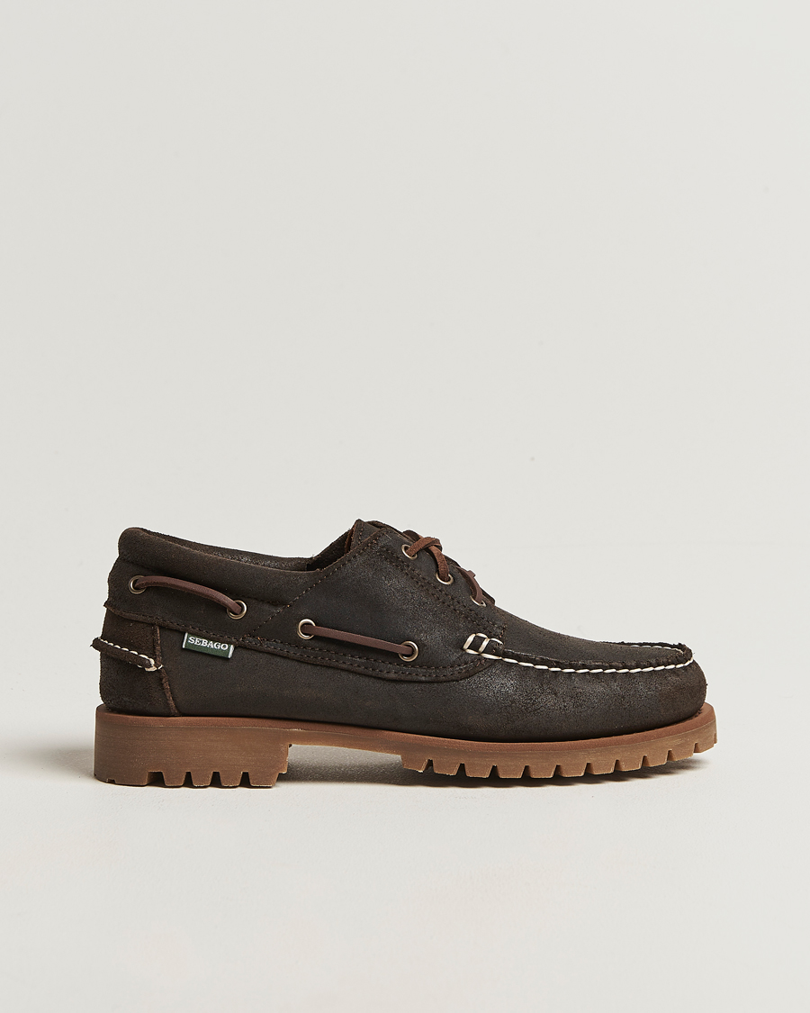 Men | Loafers | Sebago | Acadia Waxed Suede Loafer Dark Brown