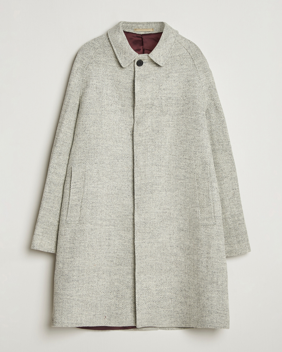 Men | Coats & Jackets | Walker Slater | Watson Harris Tweed Herringbone Coat Light Grey