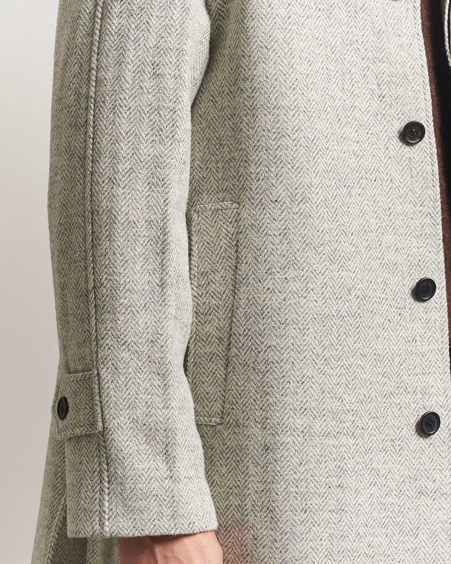 Men | Coats & Jackets | Walker Slater | Watson Harris Tweed Herringbone Coat Light Grey