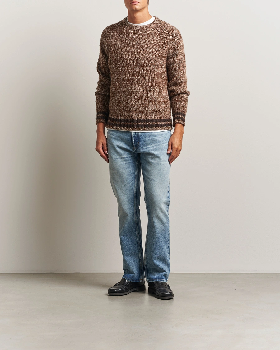 Men | Sweaters & Knitwear | GANT 240 Mulberry Street | Wool Heavy Knitted Sweater Light Brown Melange