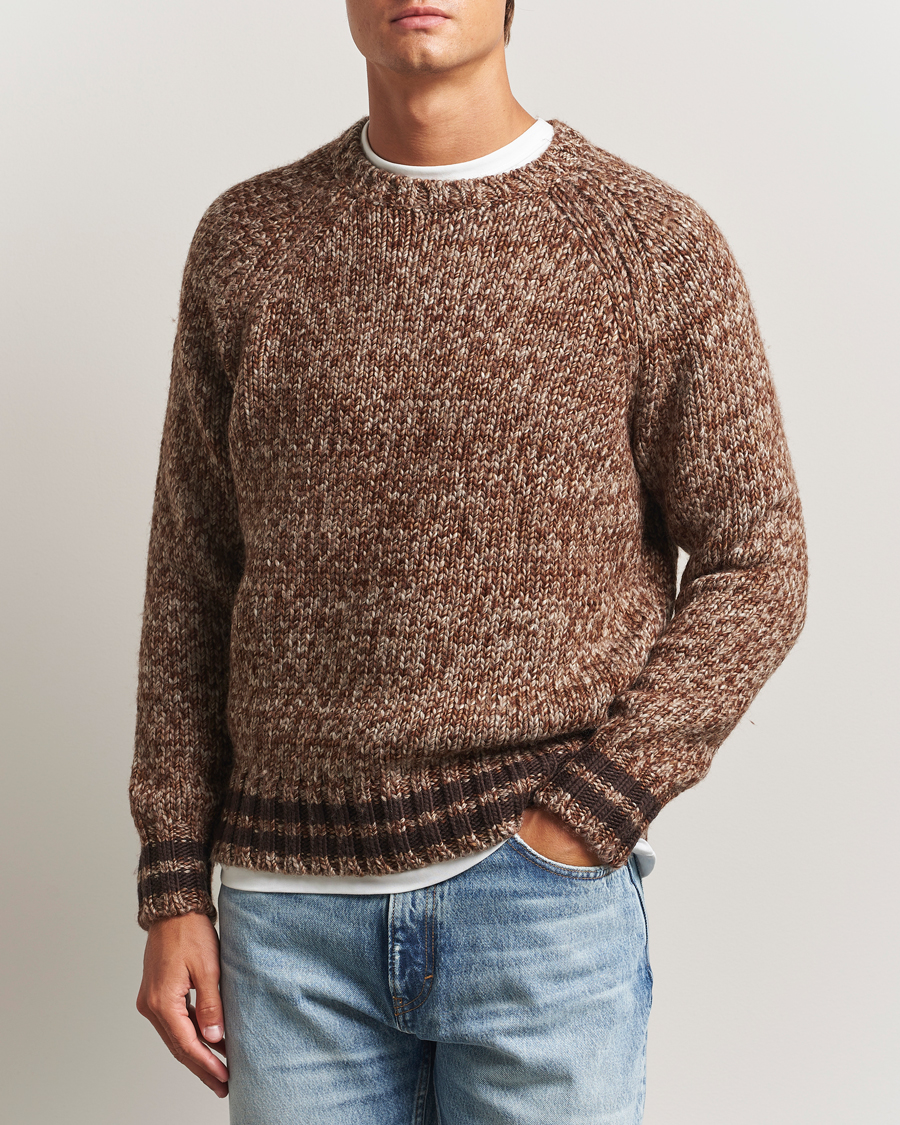 Men | Sweaters & Knitwear | GANT 240 Mulberry Street | Wool Heavy Knitted Sweater Light Brown Melange