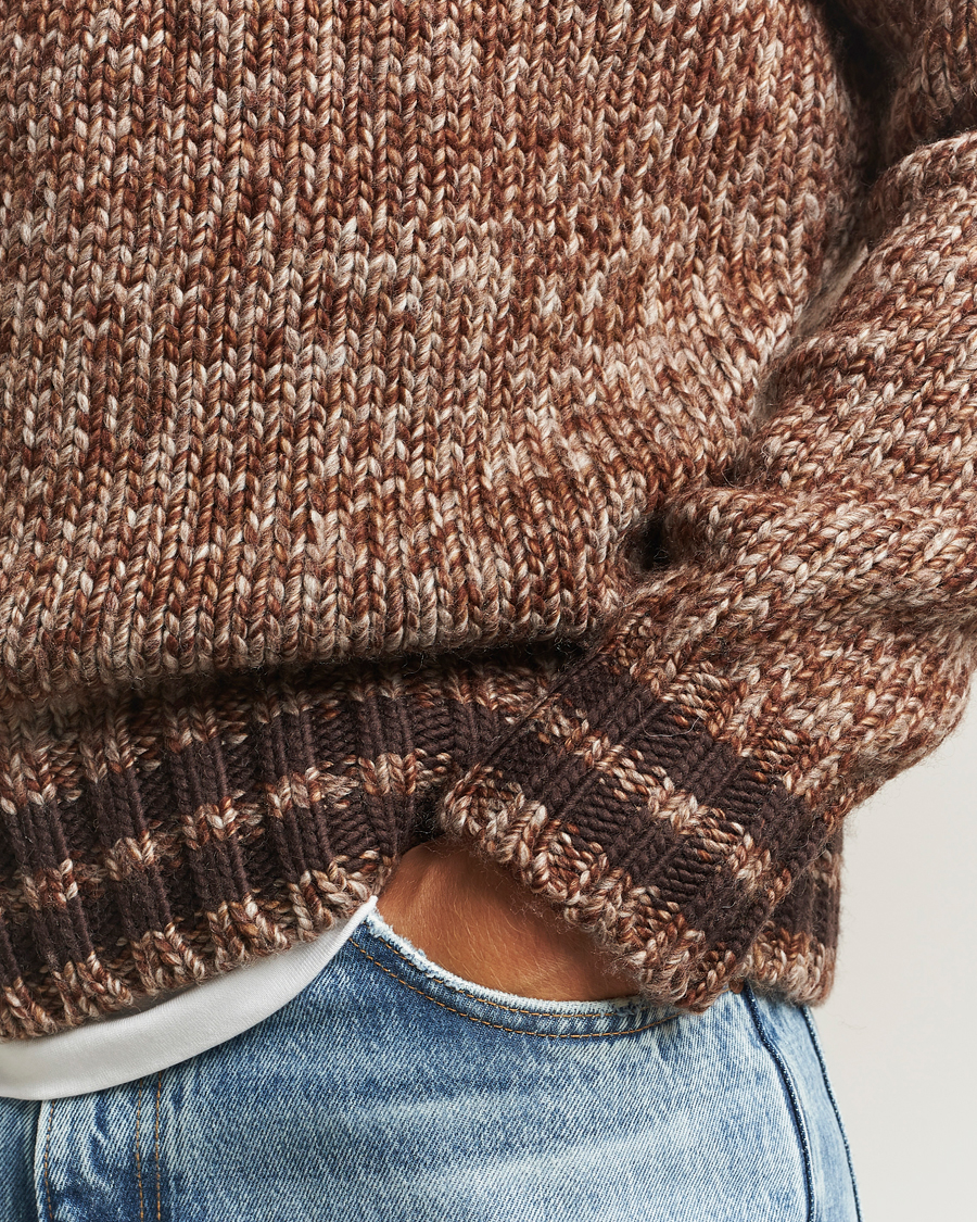 Men | Sweaters & Knitwear | GANT 240 Mulberry Street | Wool Heavy Knitted Sweater Light Brown Melange