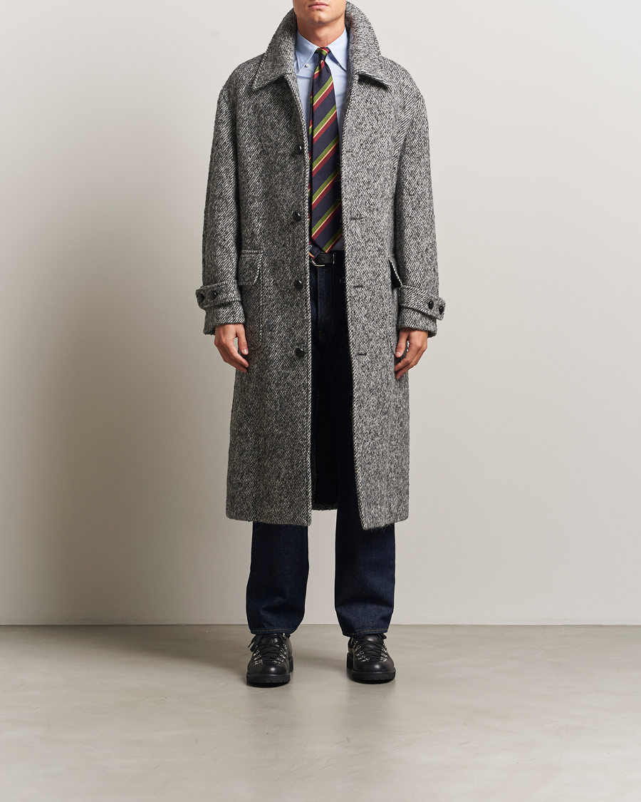 GANT 240 Mulberry Street Tweed Wool Coat Black at CareOfCarl.com