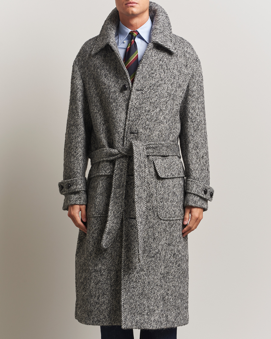GANT 240 Mulberry Street Tweed Wool Coat Black at CareOfCarl.com