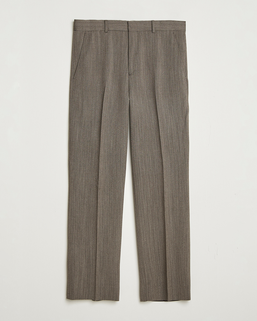 Men | Trousers | GANT 240 Mulberry Street | Herringbone Suit Pants Deep Brown