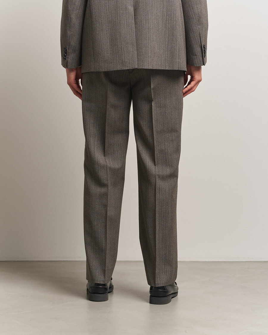 Men | Trousers | GANT 240 Mulberry Street | Herringbone Suit Pants Deep Brown