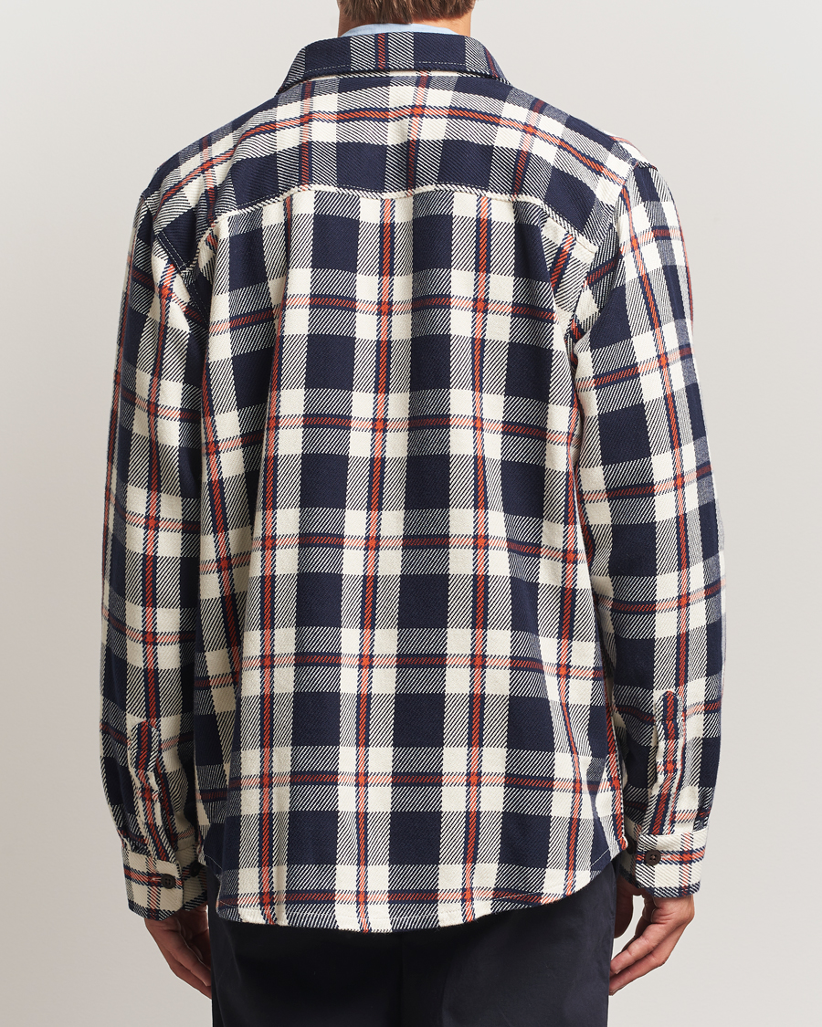 Men | Shirts | GANT | Heavy Twill Checked Overshirt Evening Blue