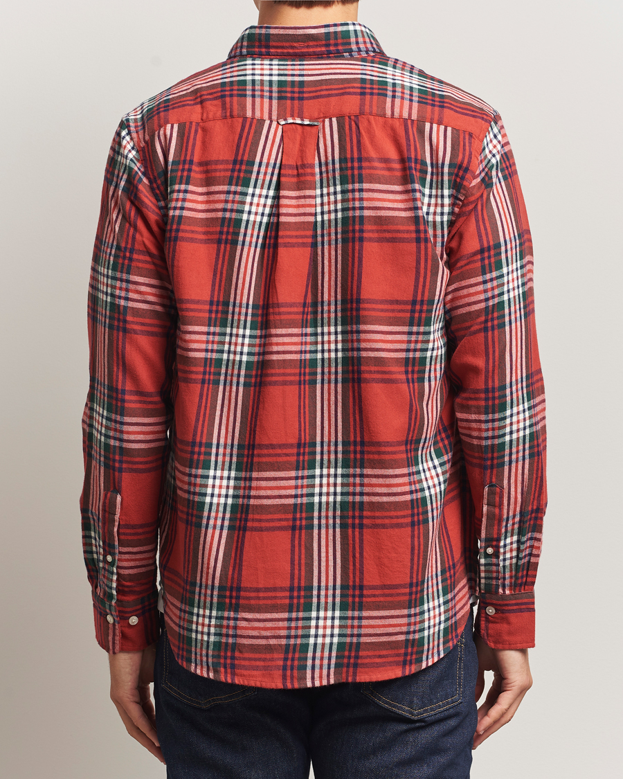 Men | Shirts | GANT | Regular Fit Checked Flannel Shirt Modern Rust