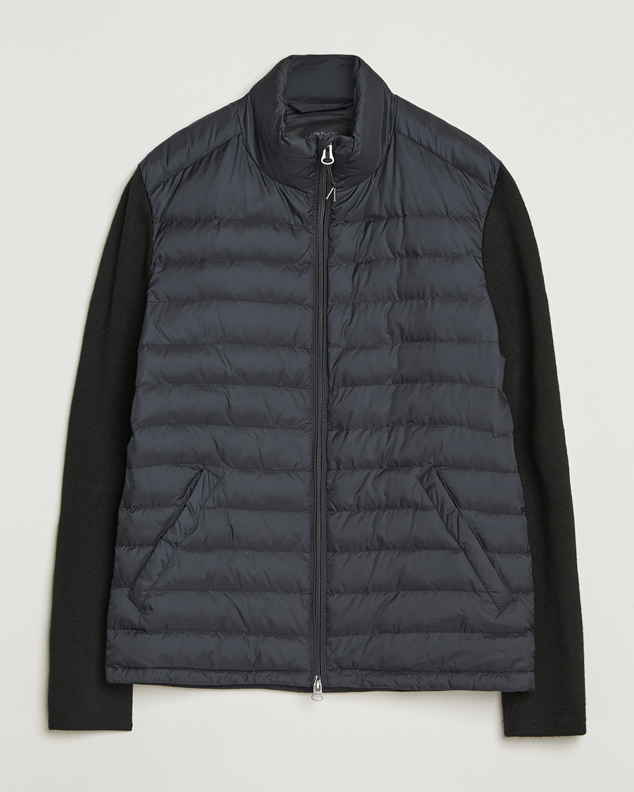 Men | Coats & Jackets | Gant | Mixed Media Hybrid Jacket Black