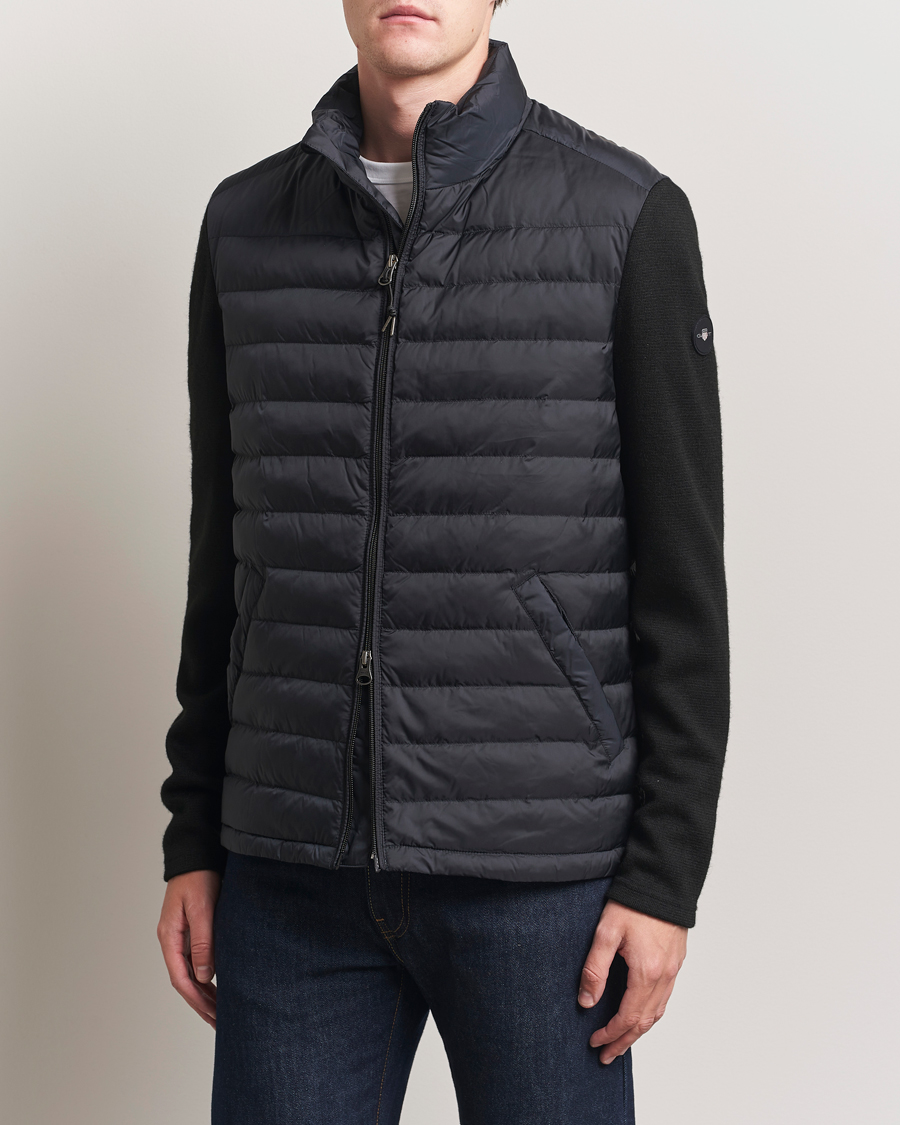 Men | Coats & Jackets | Gant | Mixed Media Hybrid Jacket Black