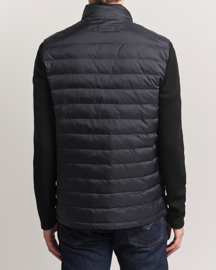 Men | Coats & Jackets | Gant | Mixed Media Hybrid Jacket Black