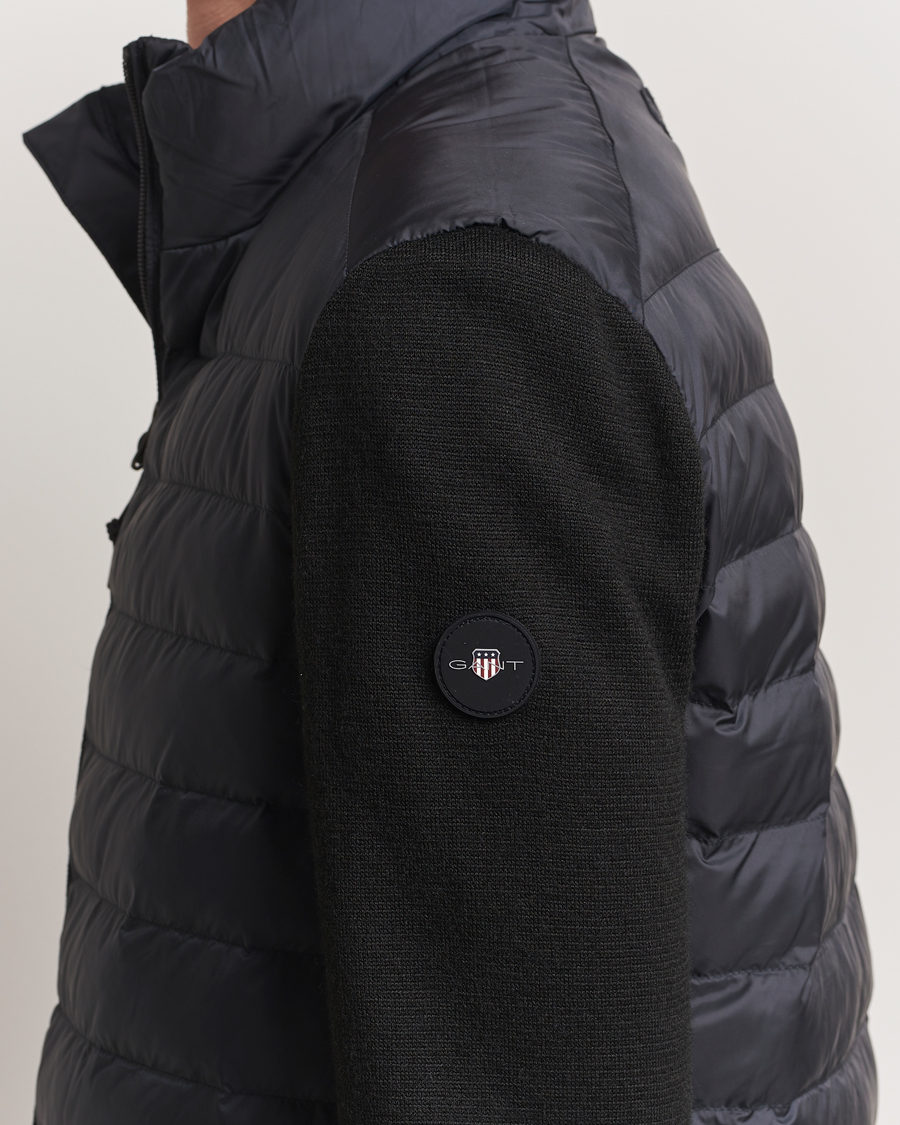 Men | Coats & Jackets | Gant | Mixed Media Hybrid Jacket Black