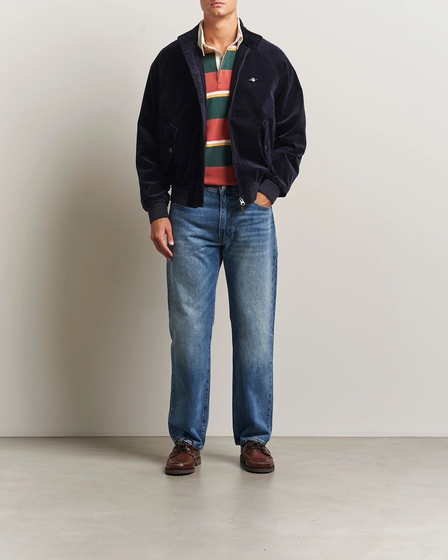 Men | Coats & Jackets | GANT | Corduroy Harrington Jacket Evening Blue