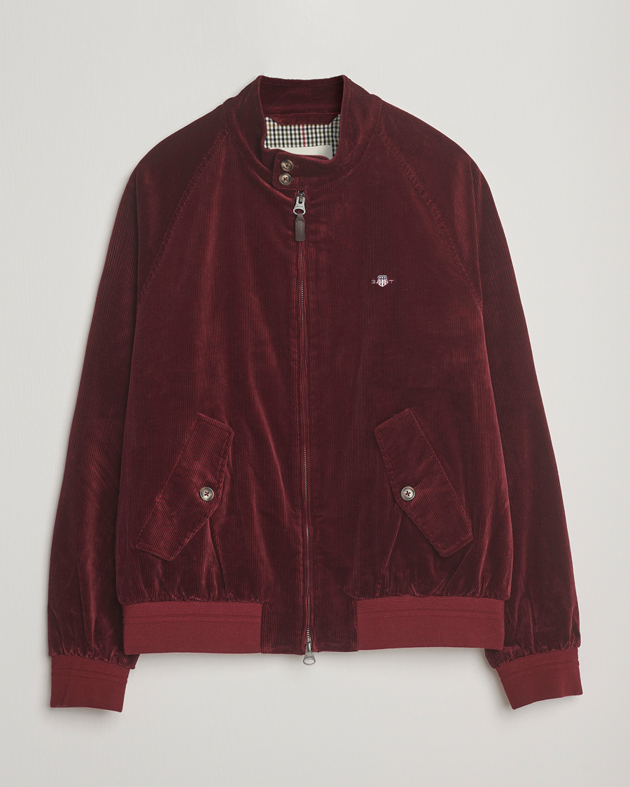 Men | Coats & Jackets | GANT | Corduroy Harrington Jacket Plumped Red
