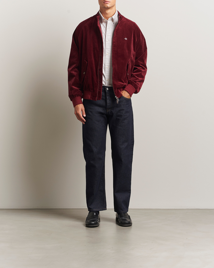 Men | Coats & Jackets | GANT | Corduroy Harrington Jacket Plumped Red