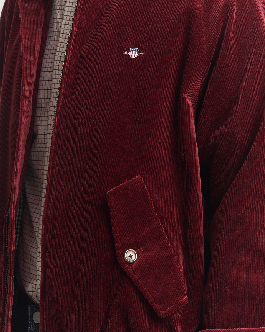 Men | Coats & Jackets | GANT | Corduroy Harrington Jacket Plumped Red