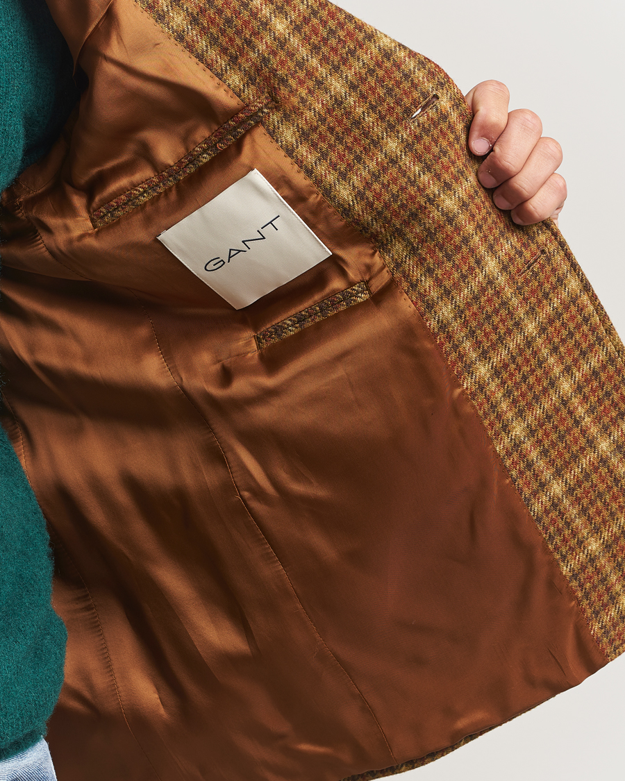 Men | Blazers | Gant | Checked Tweed Blazer Peanut Butter