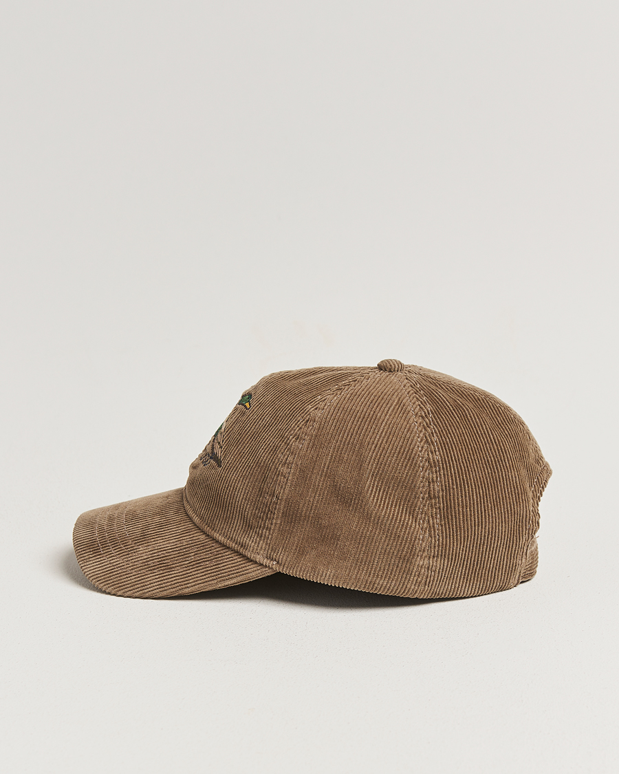 Men | GANT Graphic Embroidered Washed Cord Cap Taupe Beige | GANT | Graphic Embroidered Washed Cord Cap Taupe Beige