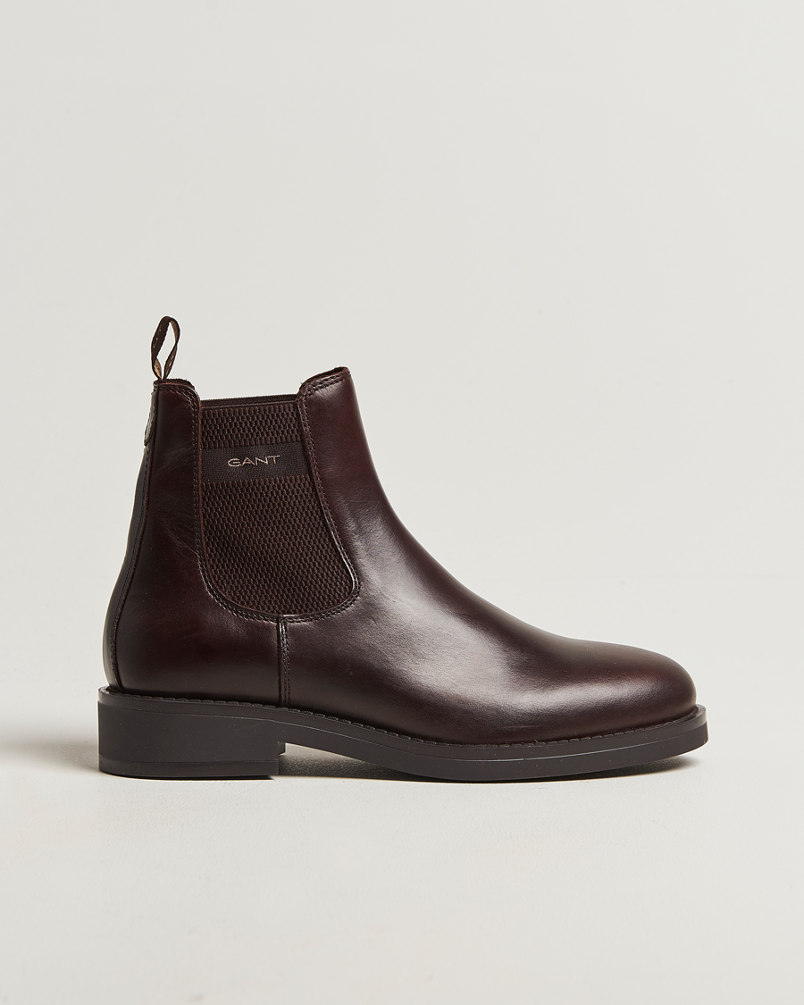 Men | Boots | GANT | Prepdale Leather Chelsea Boot Dark Brown