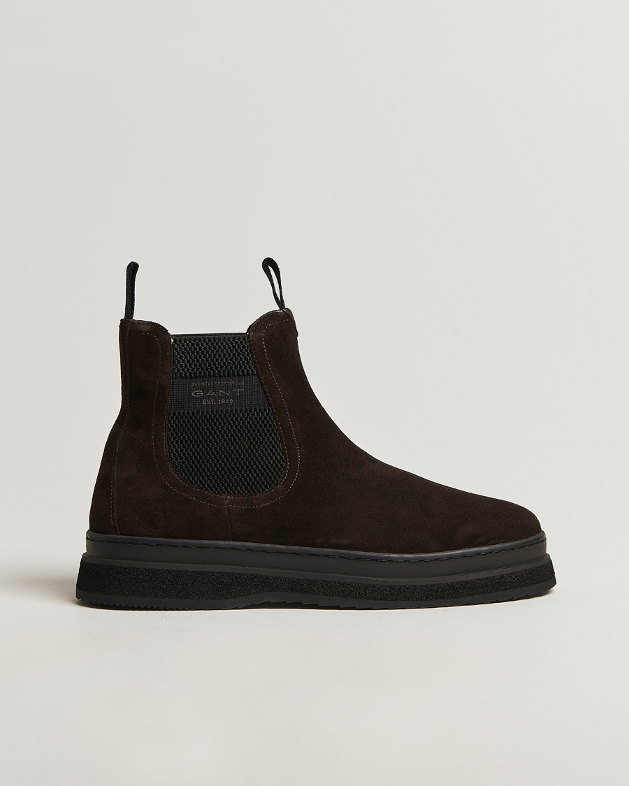 Men | Boots | GANT | Blistown Shearling Suede Chelsea Boot Espresso Brown