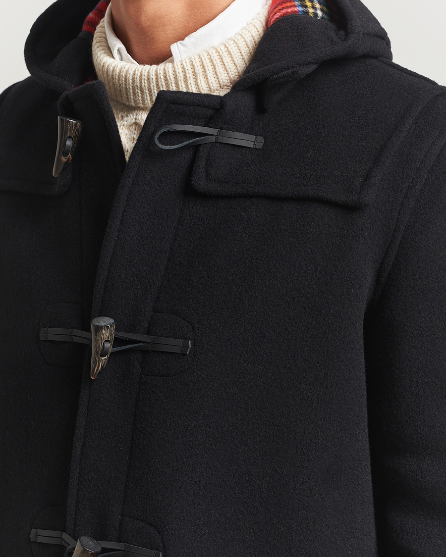 Men | Coats & Jackets | Gloverall | Mid Length Duffle Coat Black/Royal Stewart