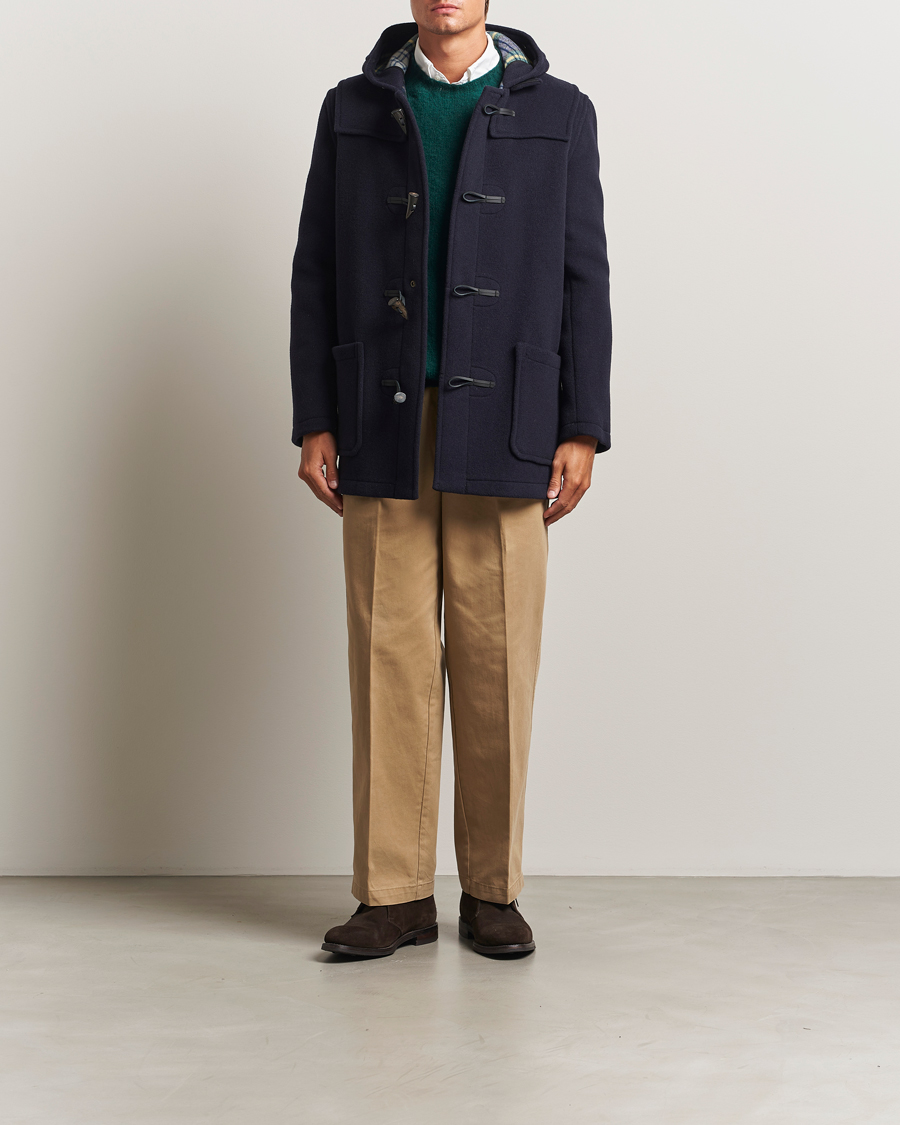 Men | Coats & Jackets | Gloverall | Mid Length Duffle Coat Navy/Dress Gordon