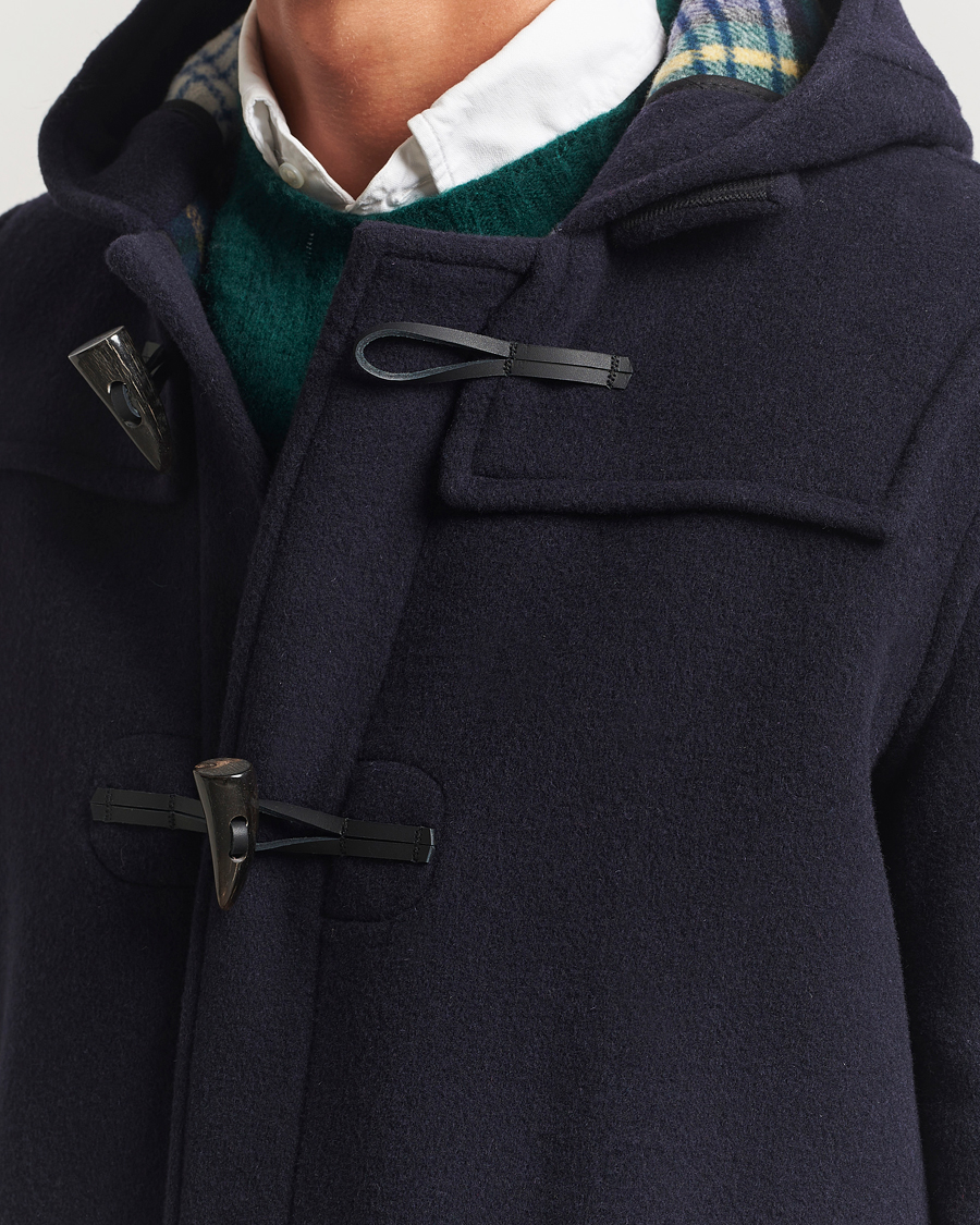 Men | Coats & Jackets | Gloverall | Mid Length Duffle Coat Navy/Dress Gordon