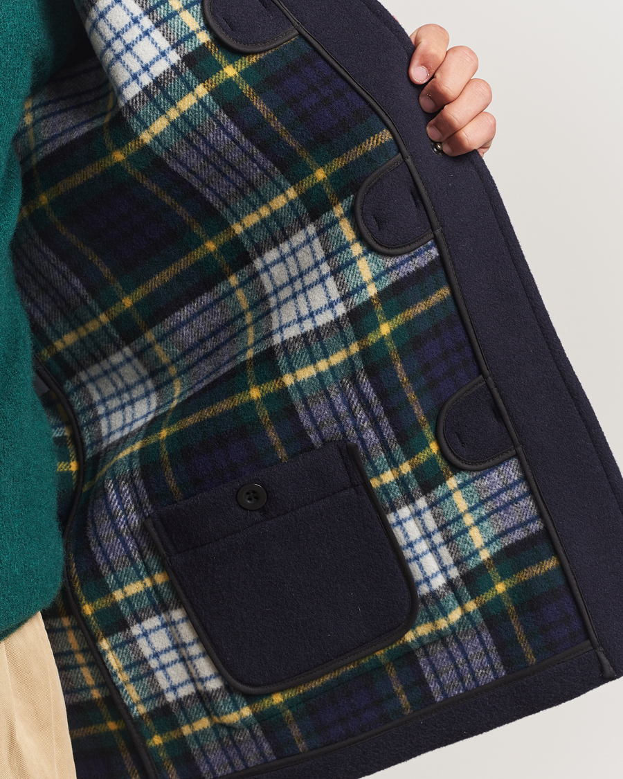 Men | Coats & Jackets | Gloverall | Mid Length Duffle Coat Navy/Dress Gordon