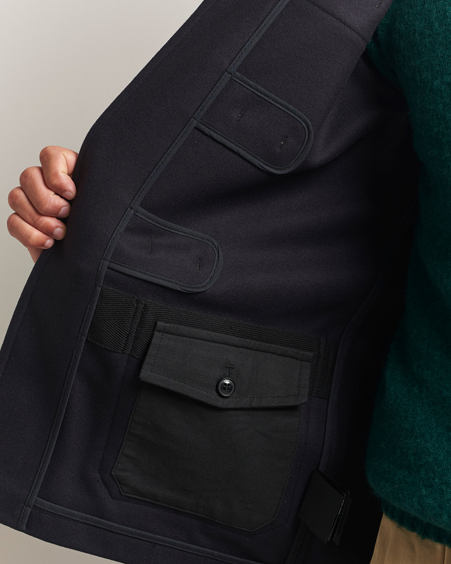 Gloverall Shawl Collar Duffle Jacket Navy at CareOfCarl.com