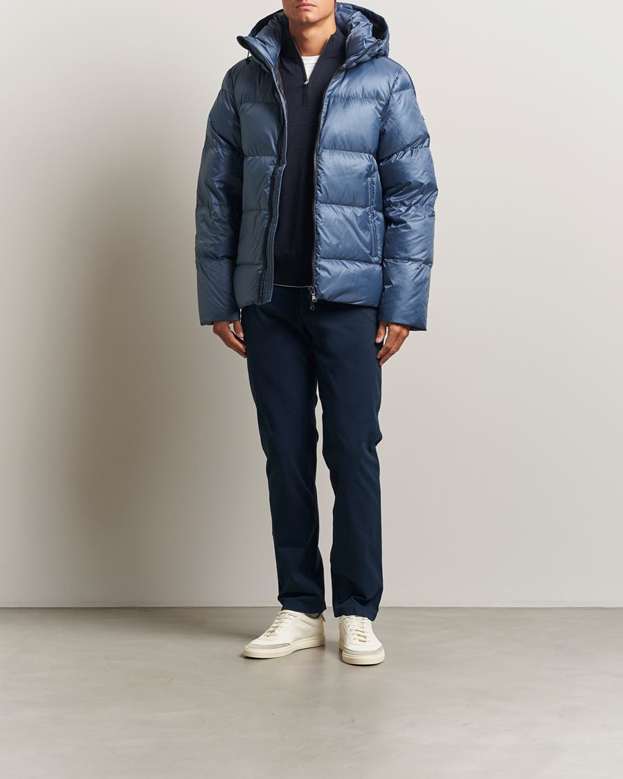 J.Lindeberg Daryl Down Hooded Jacket Vintage Indigo at CareOfCarl.com