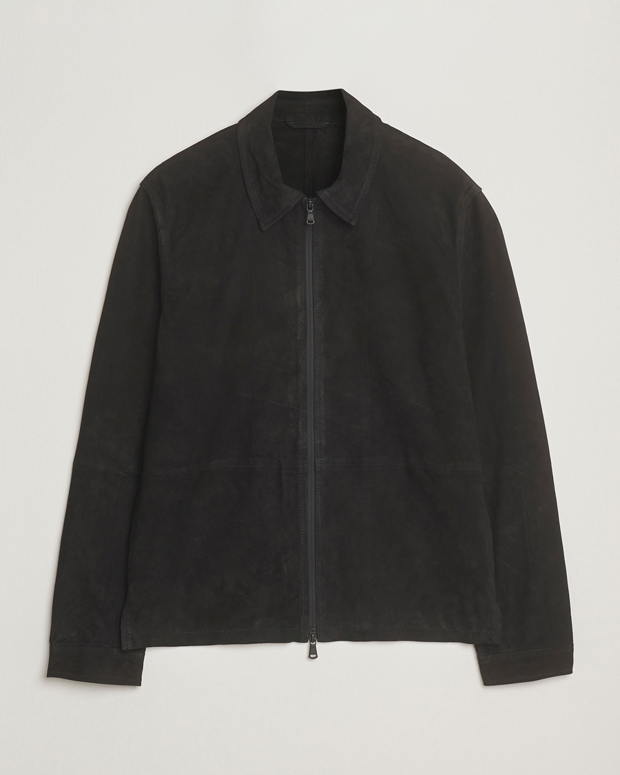 Men | Coats & Jackets | J.Lindeberg | Jase Suede Overshirt Black