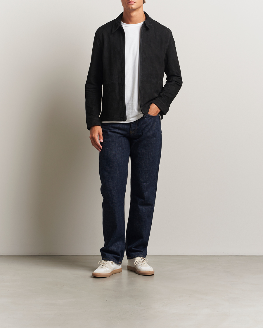 Men | Coats & Jackets | J.Lindeberg | Jase Suede Overshirt Black