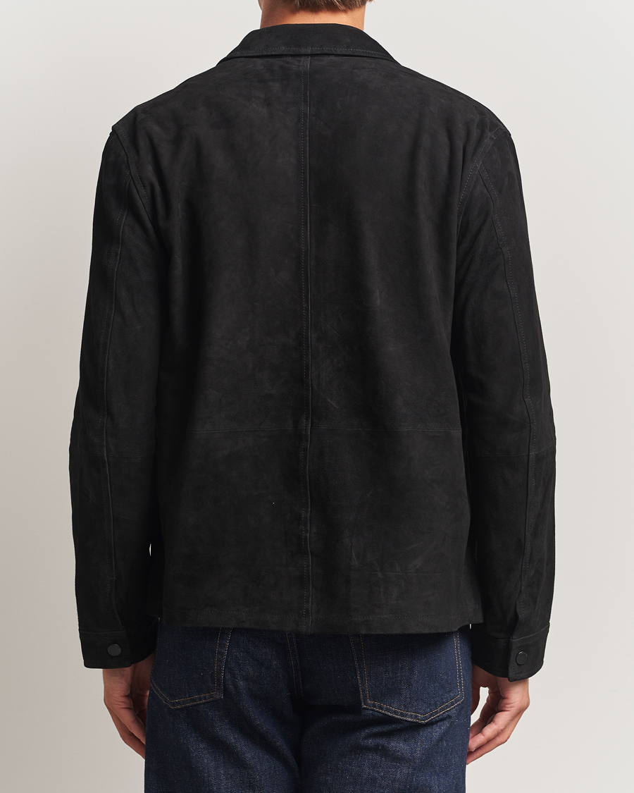 Men | Coats & Jackets | J.Lindeberg | Jase Suede Overshirt Black