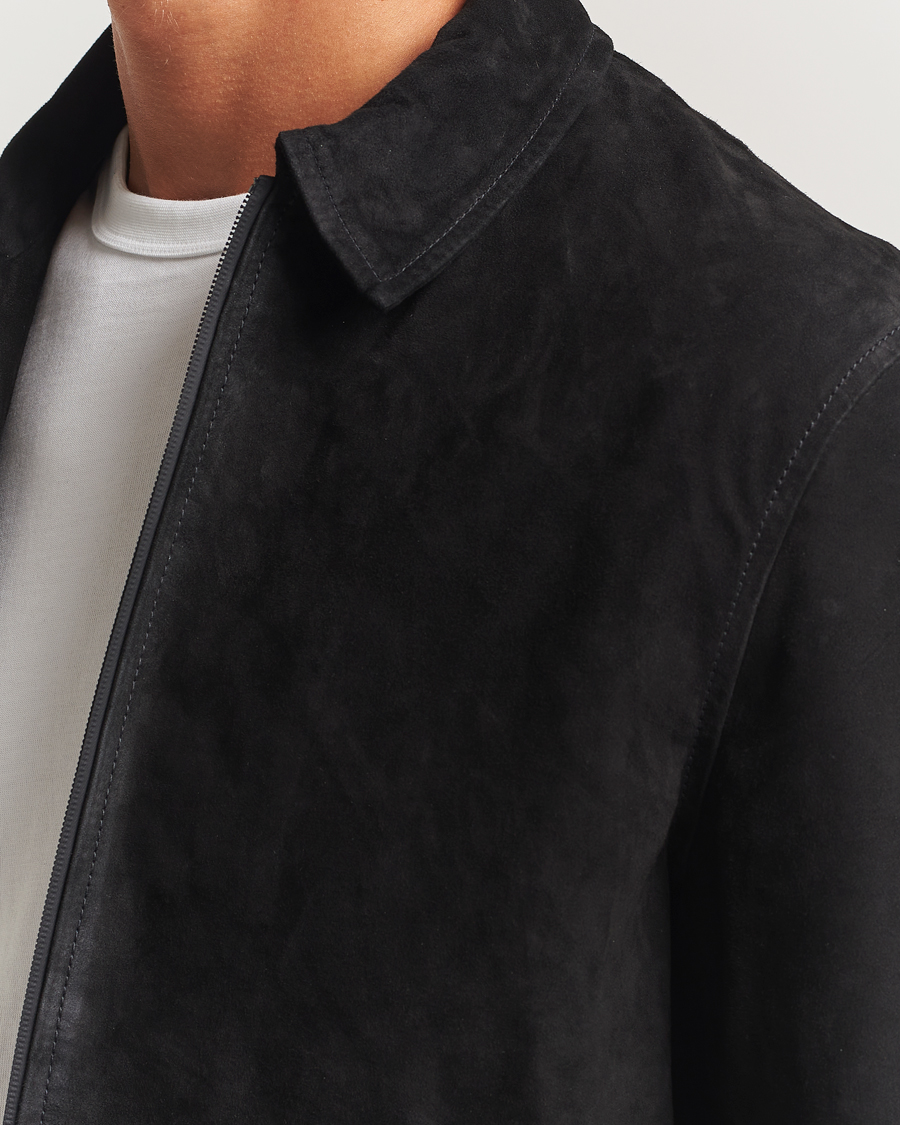 Men | Coats & Jackets | J.Lindeberg | Jase Suede Overshirt Black
