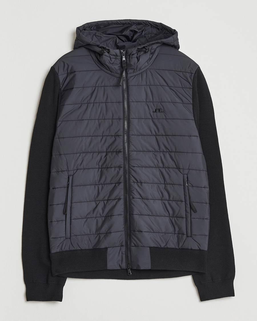 J.Lindeberg Thorn Hooded Hybrid Jacket Black at CareOfCarl.com