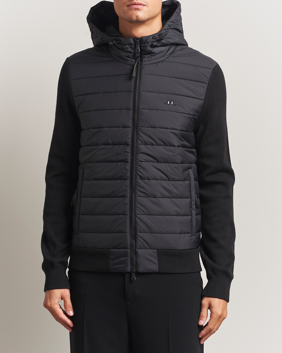 J.Lindeberg Thorn Hooded Hybrid Jacket Black at CareOfCarl.com