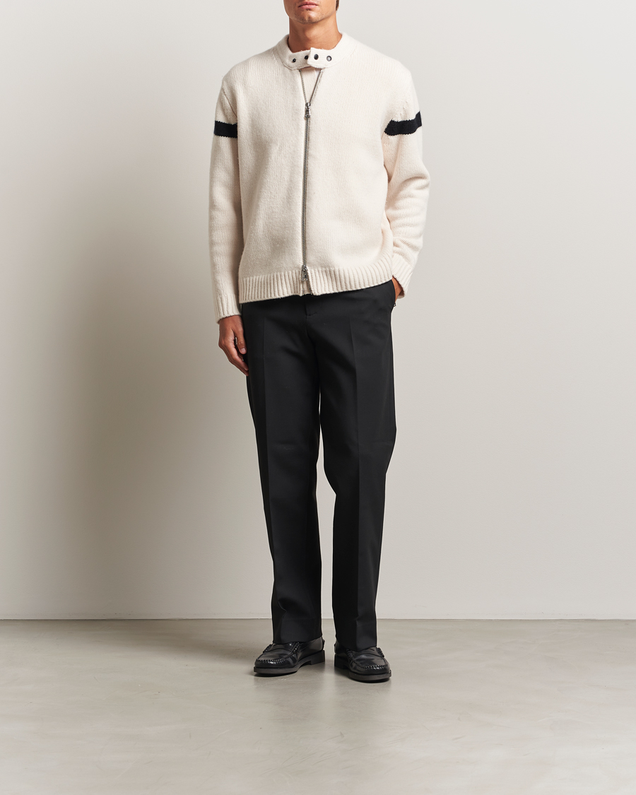 Men | Sweaters & Knitwear | J.Lindeberg | Kessler Biker Wool Full Zip Moonbeam