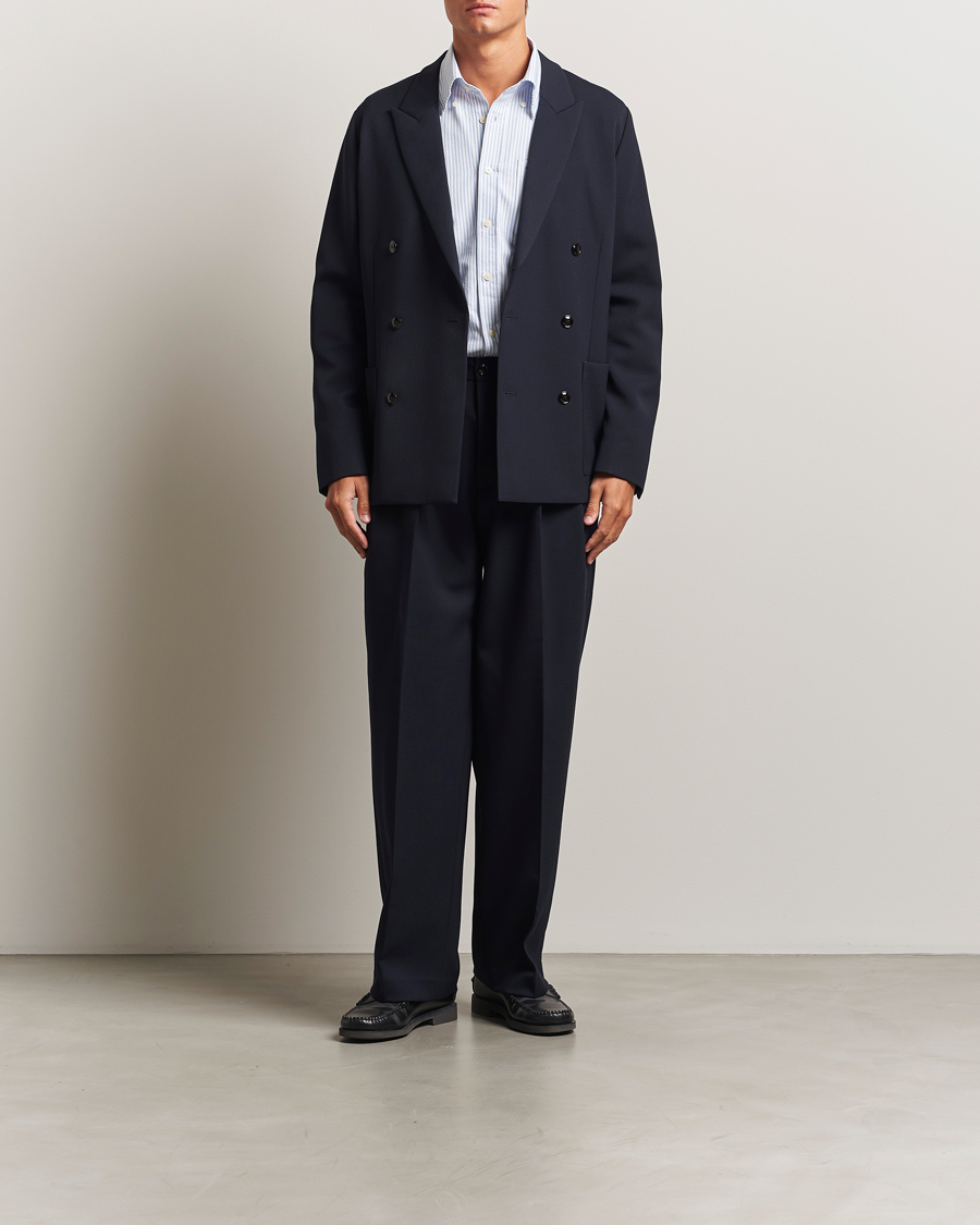 NN07 Justin Double Pleated Suit Trousers Deep Navy at CareOfCarl.com