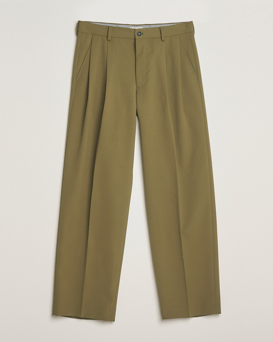 NN07 Justin Double Pleated Suit Trousers Firene Green at