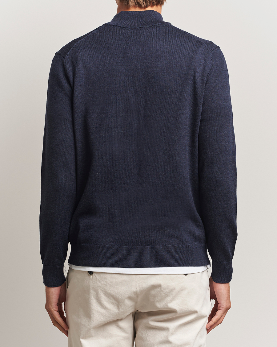 Men | Sweaters & Knitwear | NN07 | Sergio Merino Half Zip Navy Melange