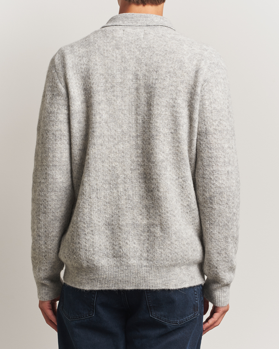 Men | Sweaters & Knitwear | NN07 | Alfie Alpaca Knitted Half Zip Sable Grey