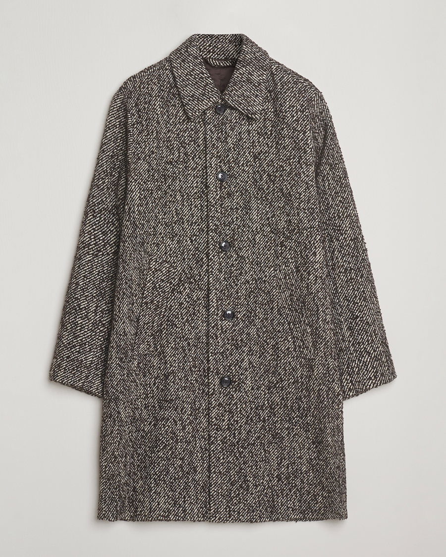 NN07 Franco Wool Herringbone Coat Demitasse Brown at CareOfCarl.com