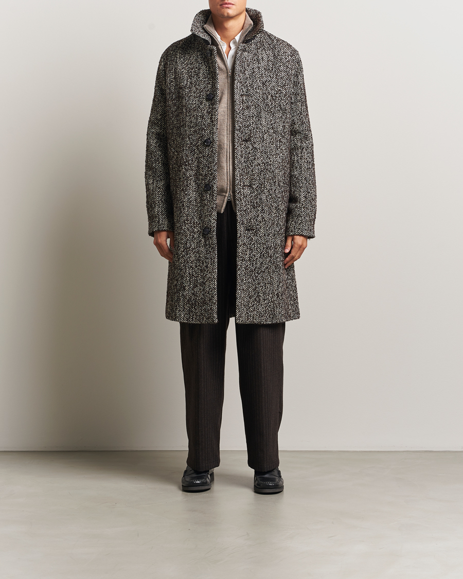 Men | Coats & Jackets | NN07 | Franco Wool Herringbone Coat Demitasse Brown