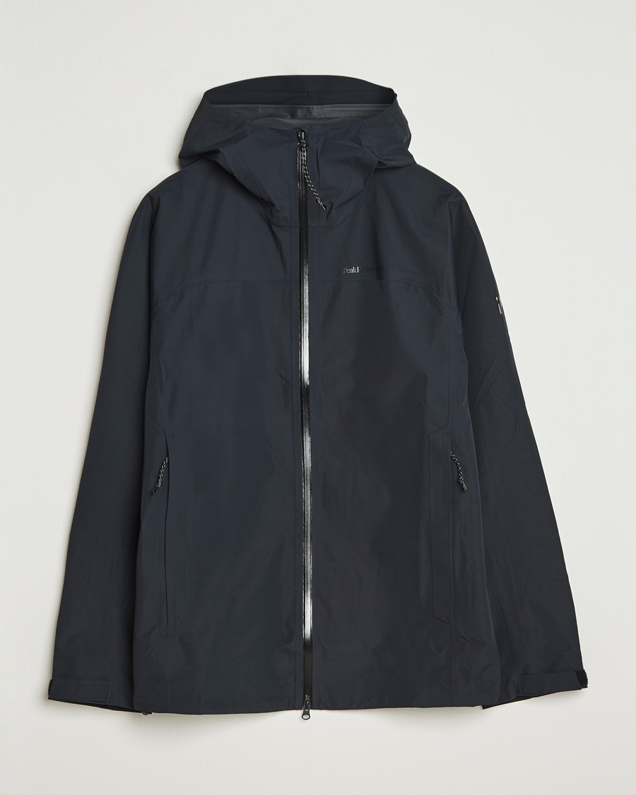 Men | Coats & Jackets | Peak Performance | Treeline Shell Hooded Jacket Black