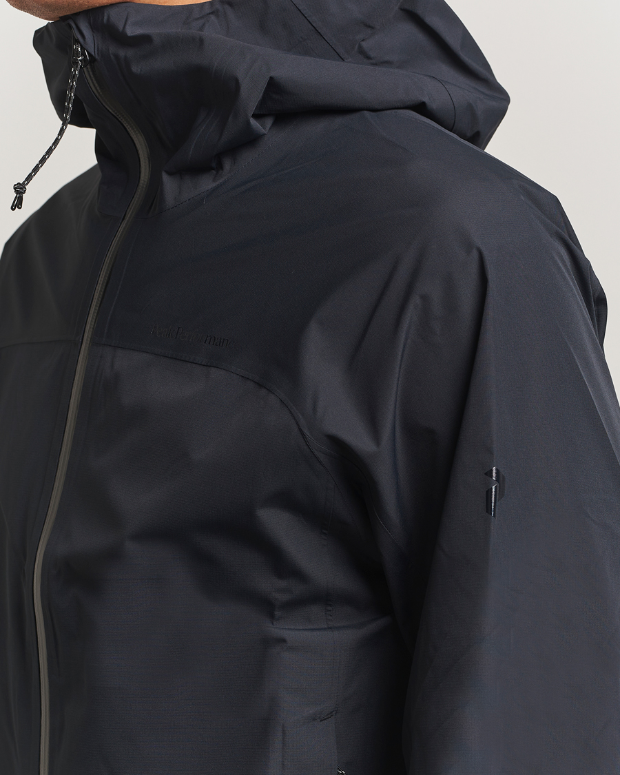 Men | Coats & Jackets | Peak Performance | Treeline Shell Hooded Jacket Black