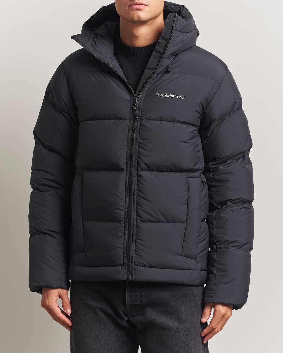  peak ダウン Peak Performance Rivel Down Hooded Jacket Black at CareOfCarl.com