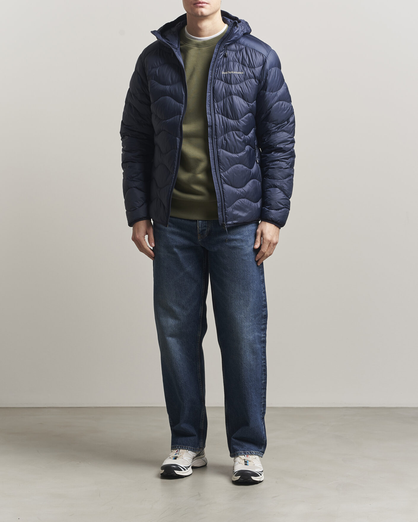 Men | Coats & Jackets | Peak Performance | Helium Down Hooded Jacket Blue Shadow