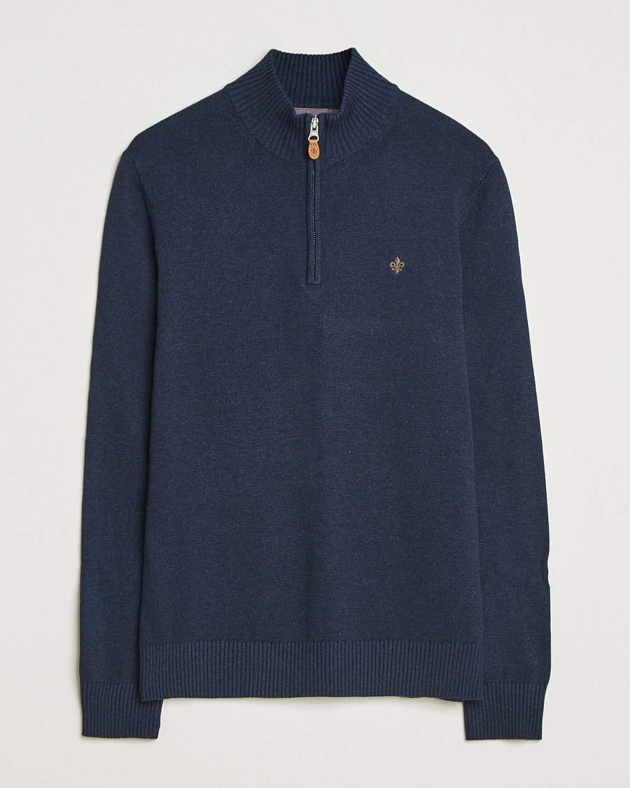 Men | Sweaters & Knitwear | Morris | Darmon Half Zip Blue